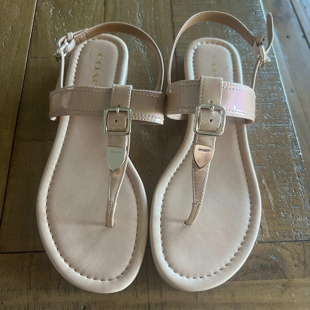 Coach Cassidy Iridescent Patent Leather Sandal